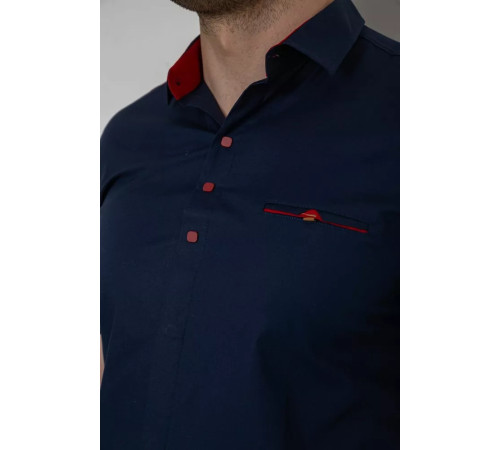 Рубашка мужская классическая, цвет темно-синий, 214R7114-1.