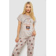 Женская пижама с принтом, цвет бежевый, 243R6006