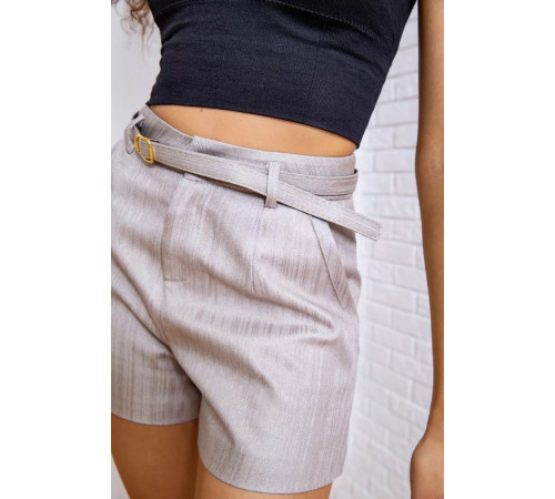 Шорти жіночі з поясом, бежеві 131R6622