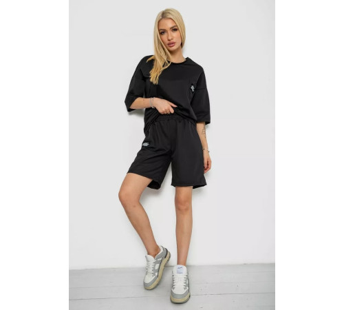 Костюм женский однотонный, цвет черный, 238R116-2.