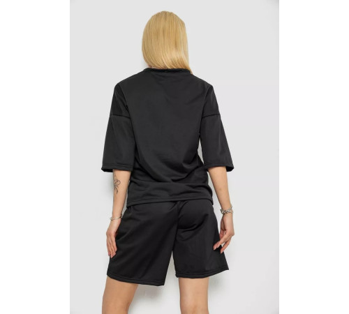 Костюм женский однотонный, цвет черный, 238R116-2.