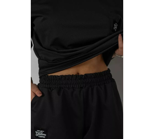 Костюм женский однотонный, цвет черный, 238R116-2.