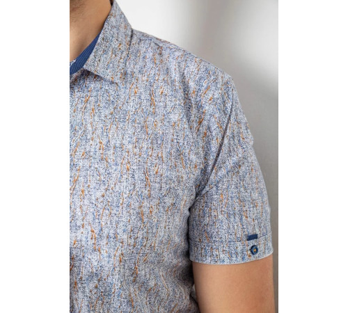 Рубашка мужская с принтом, цвет серый, 214R6917-8