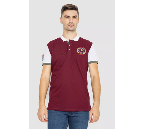 Поло чоловіче з принтом, колір бордовий, 247R317