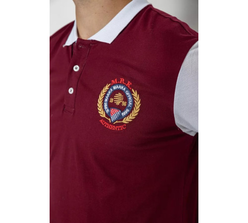 Поло чоловіче з принтом, колір бордовий, 247R317