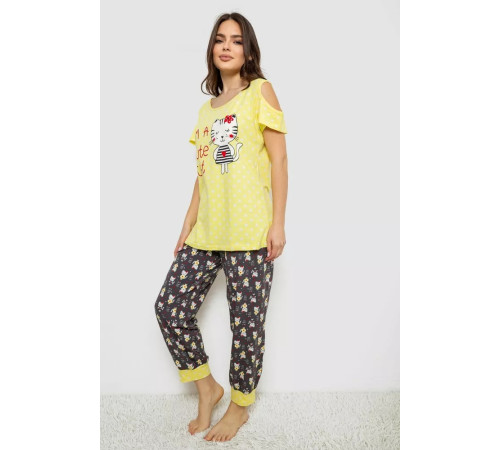 Женская пижама с принтом, цвет желтый, 243R903067.