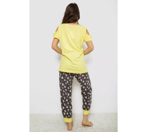 Женская пижама с принтом, цвет желтый, 243R903067.