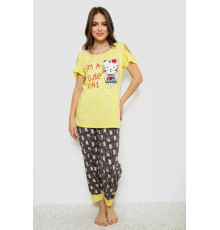 Жіноча піжама з принтом, колір жовтий, 243R903067