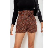 Шорты женские шифоновые, цвет коричнево-черный, 244R079