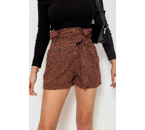 Шорты женские шифоновые, цвет коричнево-черный, 244R079