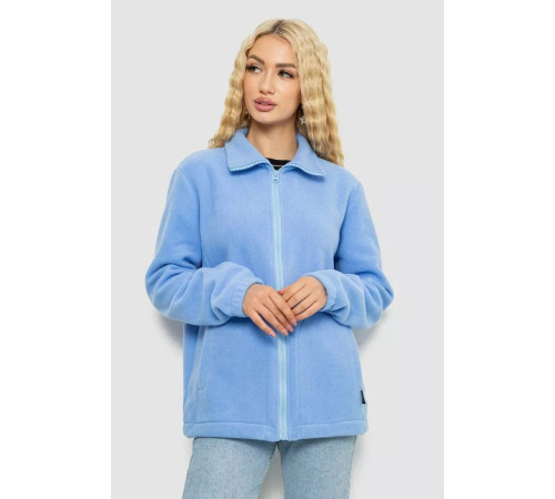 Кофта женская флисовая на молнии, цвет голубой, 102R5278