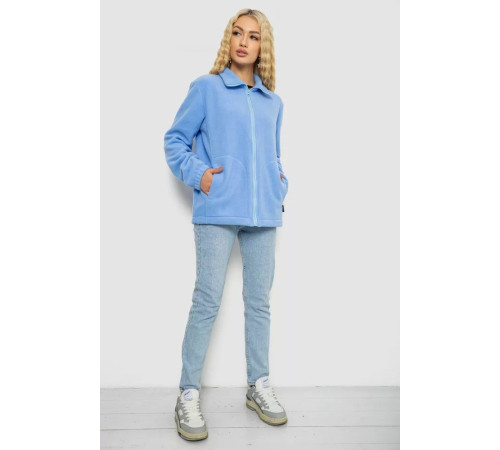 Кофта женская флисовая на молнии, цвет голубой, 102R5278