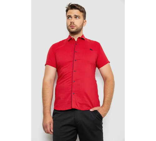 Сорочка чоловіча з принтом, колір червоний, 214RK100