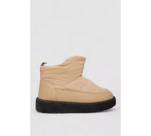 Дутики жіночі зимові на хутрі, колір чорно-бежевий, 248RFM09