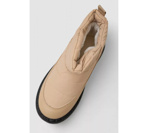 Дутики жіночі зимові на хутрі, колір чорно-бежевий, 248RFM09