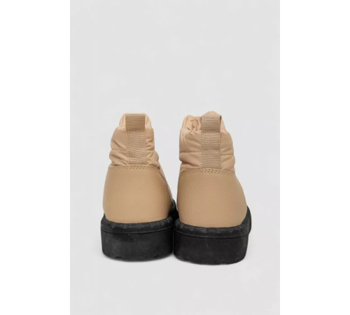 Дутики жіночі зимові на хутрі, колір чорно-бежевий, 248RFM09