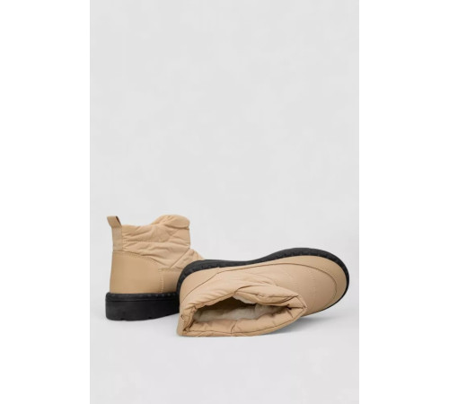 Дутики жіночі зимові на хутрі, колір чорно-бежевий, 248RFM09