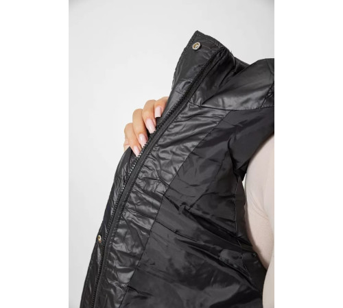 Женский женский однотонный с капюшоном, цвет черный, 244R810.