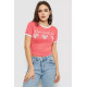 Футболка-топ жіноча з принтом, колір кораловий, 244R504