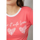 Футболка-топ жіноча з принтом, колір кораловий, 244R504