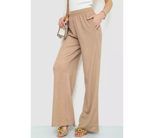 Брюки женские палаццо, цвет бежевый, 102R011-1.