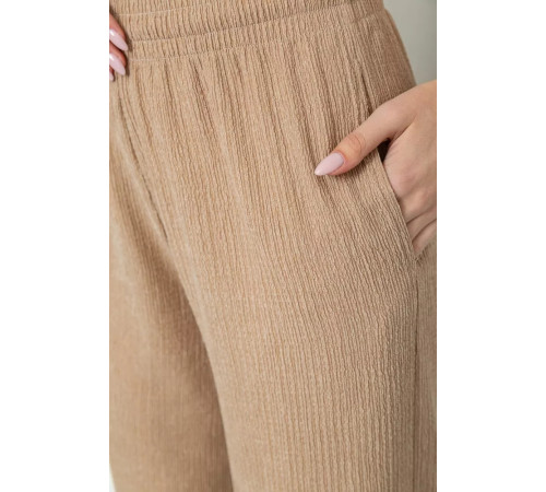 Брюки женские палаццо, цвет бежевый, 102R011-1.