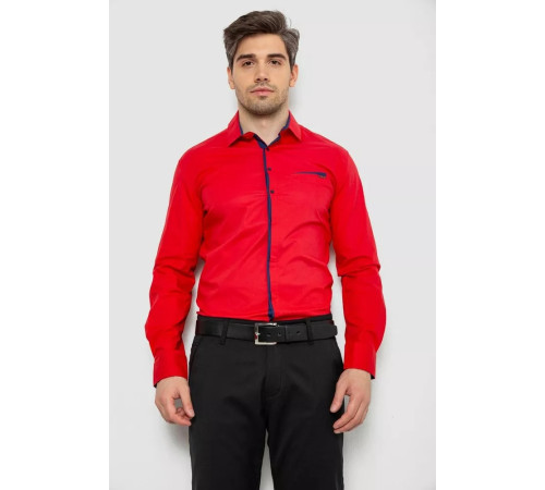 Сорочка чоловіча з довгим рукавом, колір червоний, 214R7009