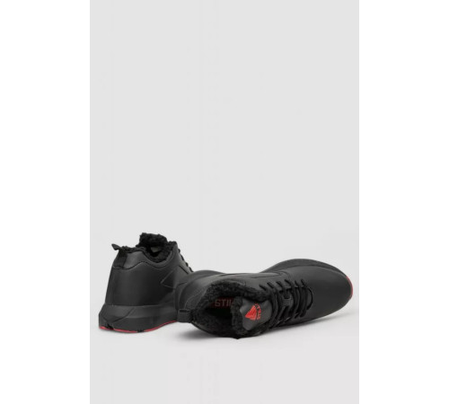 Кросівки чоловічі зимові на хутрі, колір чорно-червоний, 248RCX627