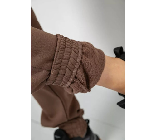 Спортивні штани жіночі на флісе, колір коричневий, 102R415-1