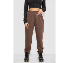 Спортивные брюки женские на флисе, цвет коричневый, 102R415-1.