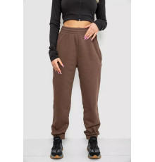 Спортивні штани жіночі на флісе, колір коричневий, 102R415-1