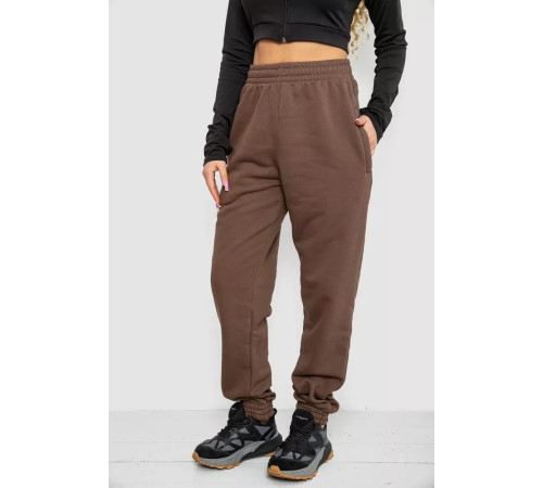 Спортивні штани жіночі на флісе, колір коричневий, 102R415-1
