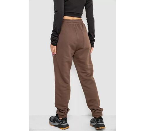 Спортивні штани жіночі на флісе, колір коричневий, 102R415-1