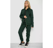 Спортивный женский костюм на флисе, цвет темно-зеленый, 244R7777