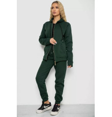 Спортивный женский костюм на флисе, цвет темно-зеленый, 244R7777
