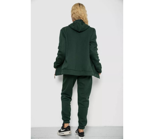 Спортивний костюм жіночий на флісі, колір темно-зелений, 244R7777