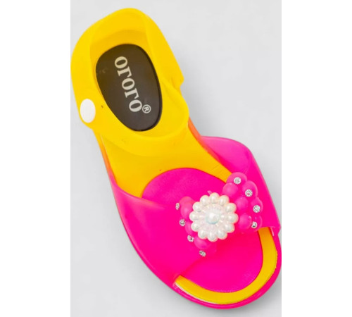 Босоніжки дитячі, колір рожево-жовтий, 243ROG006
