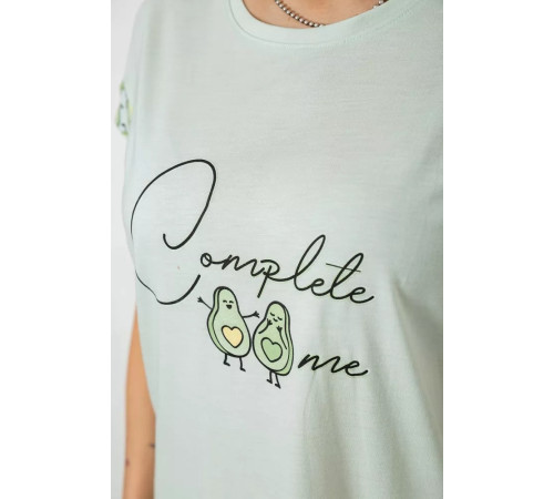 Женская пижама с принтом, цвет мятный, 243R2085