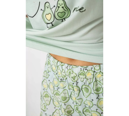 Женская пижама с принтом, цвет мятный, 243R2085
