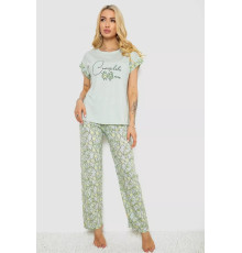 Женская пижама с принтом, цвет мятный, 243R2085