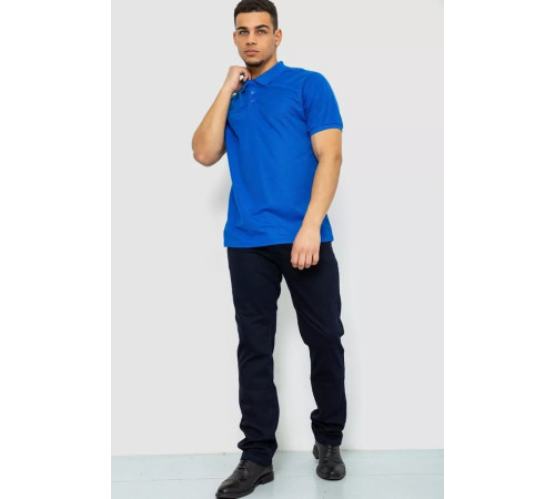 Поло мужское однотонное, цвет электрик, 243RA61