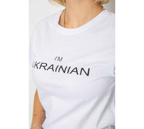 Женская футболка с принтом, цвет белый, 238R57383-1