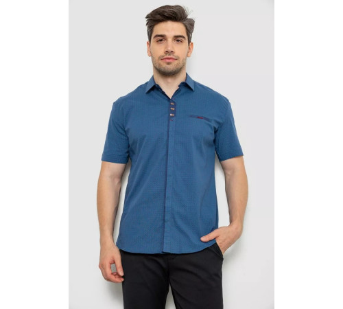 Сорочка чоловіча з принтом, колір синій, 214R7020