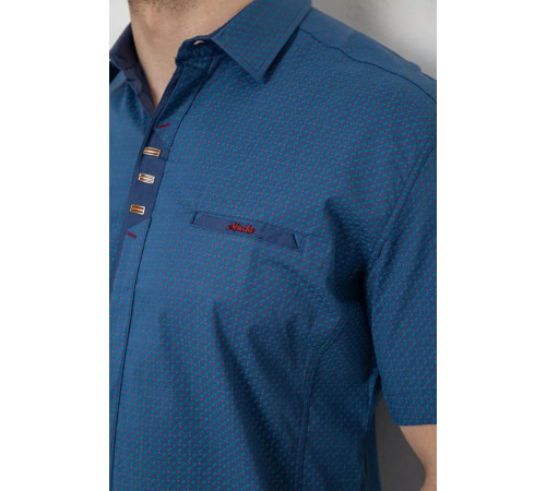 Сорочка чоловіча з принтом, колір синій, 214R7020