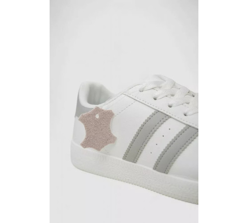 Кросівки жіночі шкіра, колір біло-сірий, 248RL2420-4