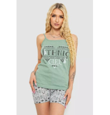 Жіноча піжама з принтом, колір оливковий, 238R3116