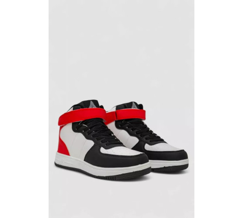 Кроссовки мужские зимние на меху, цвет бело-красный, 248RH1020