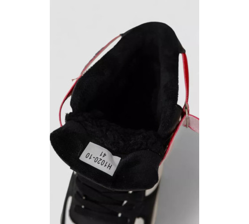 Кроссовки мужские зимние на меху, цвет бело-красный, 248RH1020