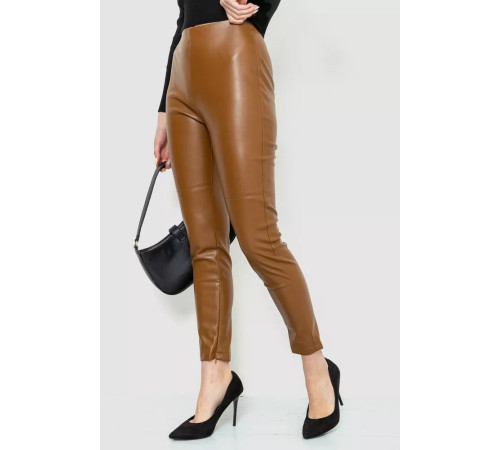 Лосины из экокожи, цвет коричневый, 186R5363