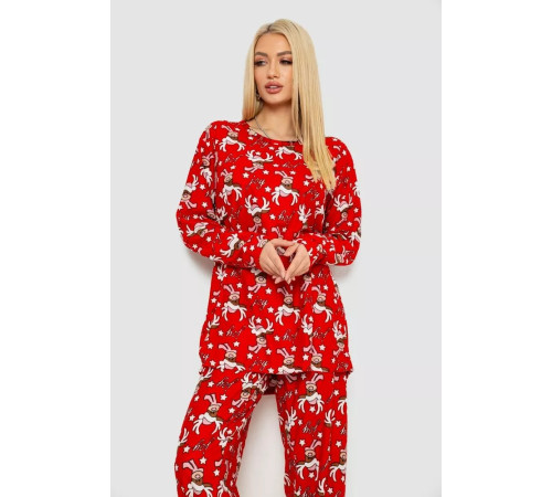 Піжама жіноча з принтом, колір червоний, 238R5658-1
